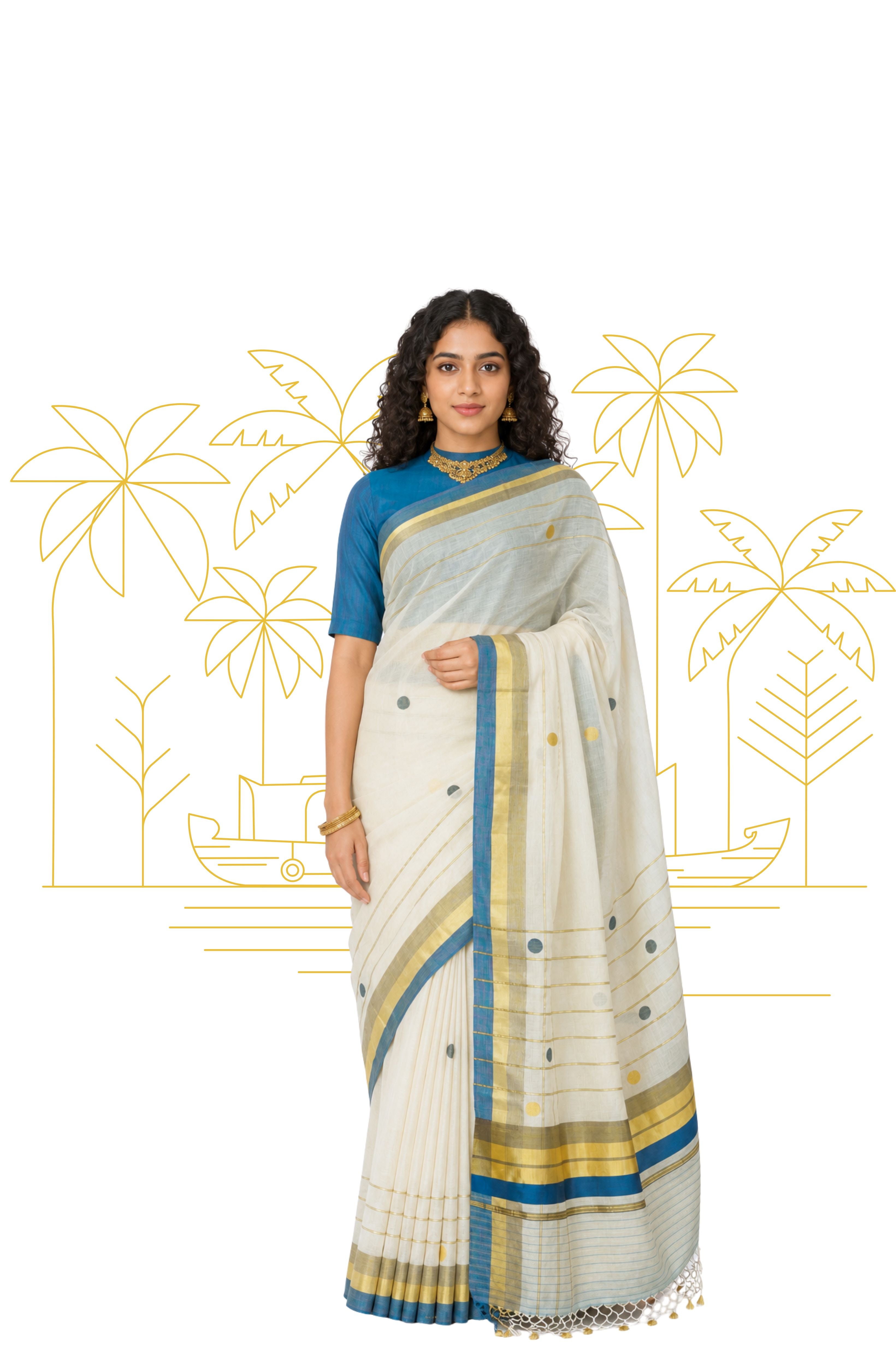 Parvai Kerala Cotton Sari : Aswathi