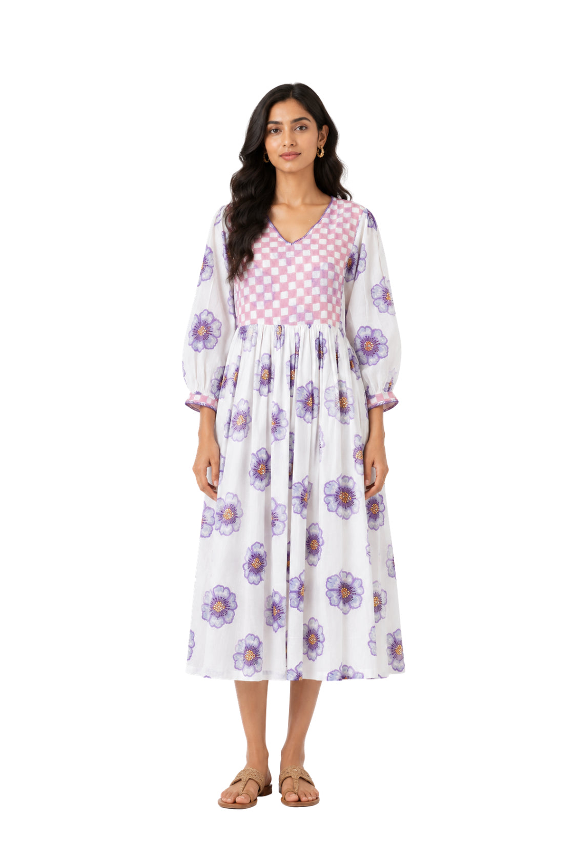 Parvai Block Printed Midi Dress