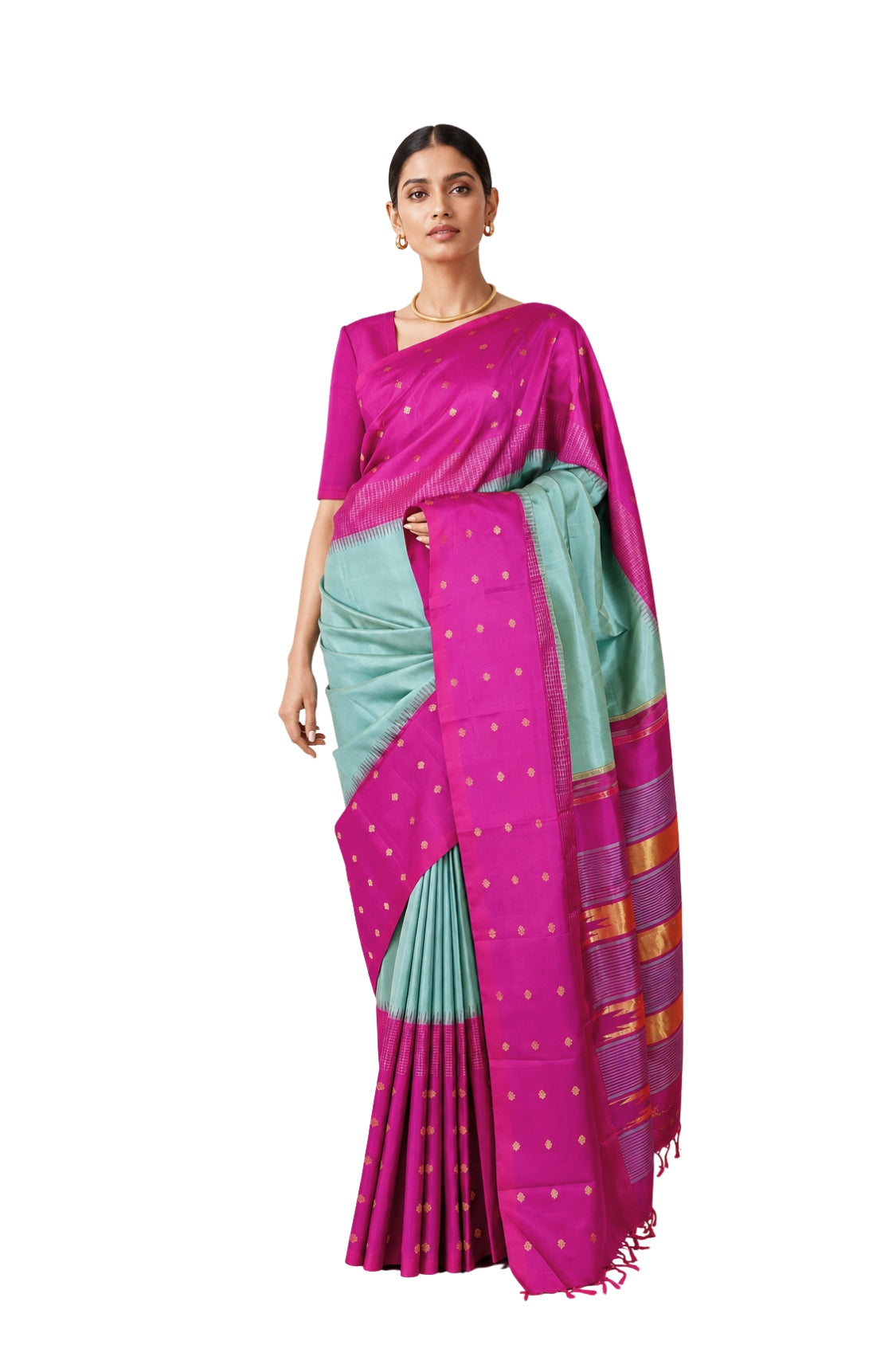Parvai Handwoven Kanchipuram Silk Sari : ShashiKala