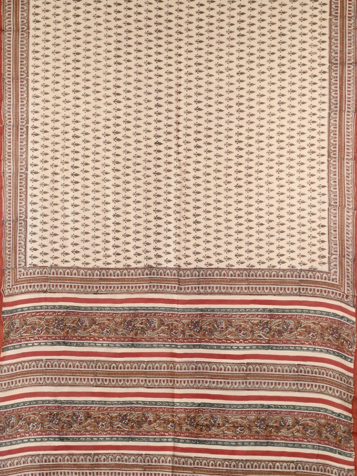 Parvai Heritage Bagru Hand Block Printed Silk Cotton Sari
