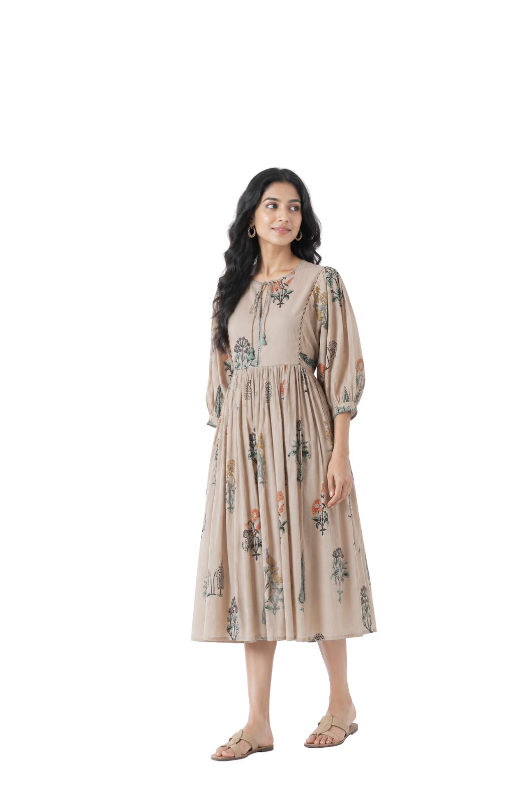 Parvai Block Printed Midi Dress