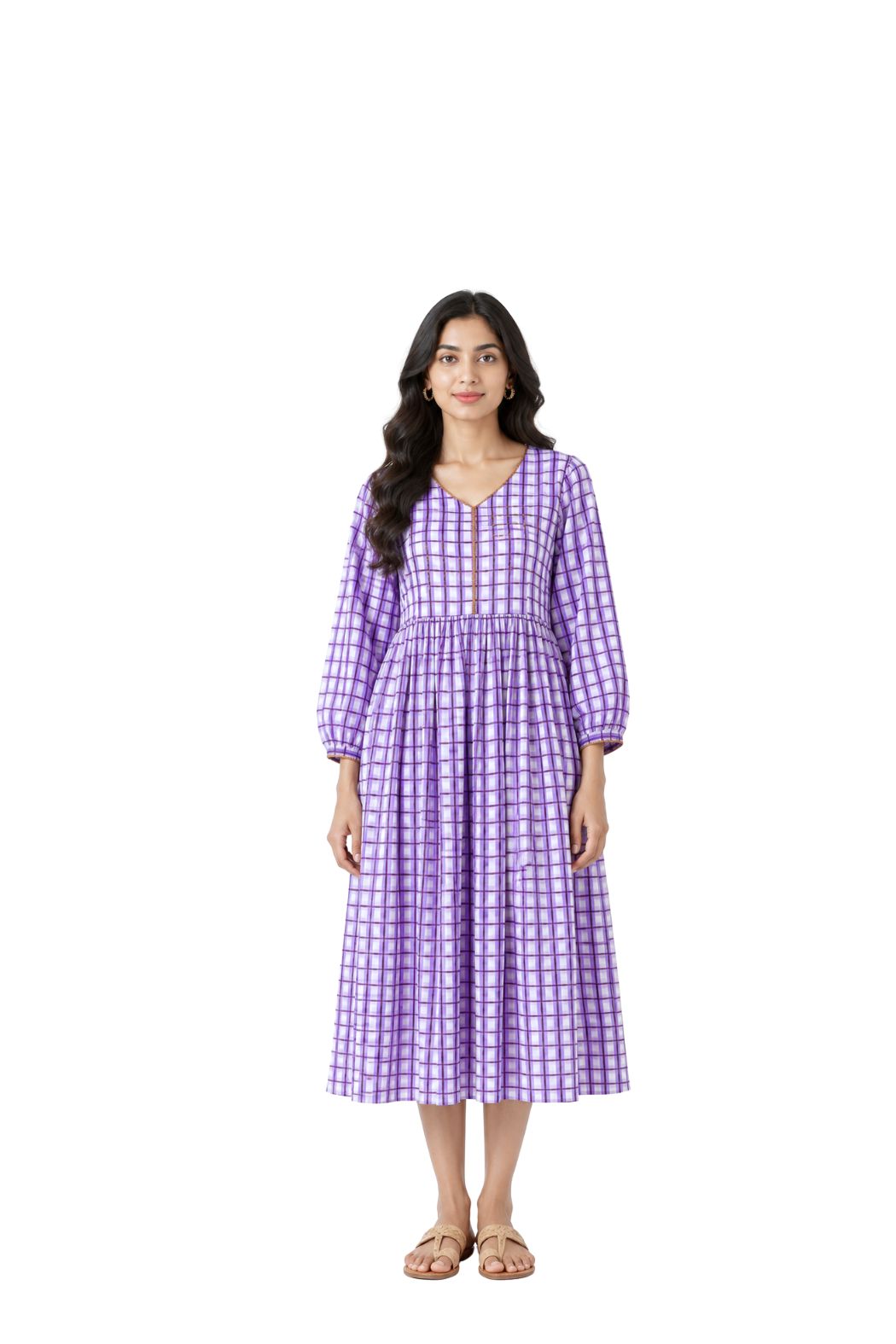 Parvai Block Printed Midi Dress