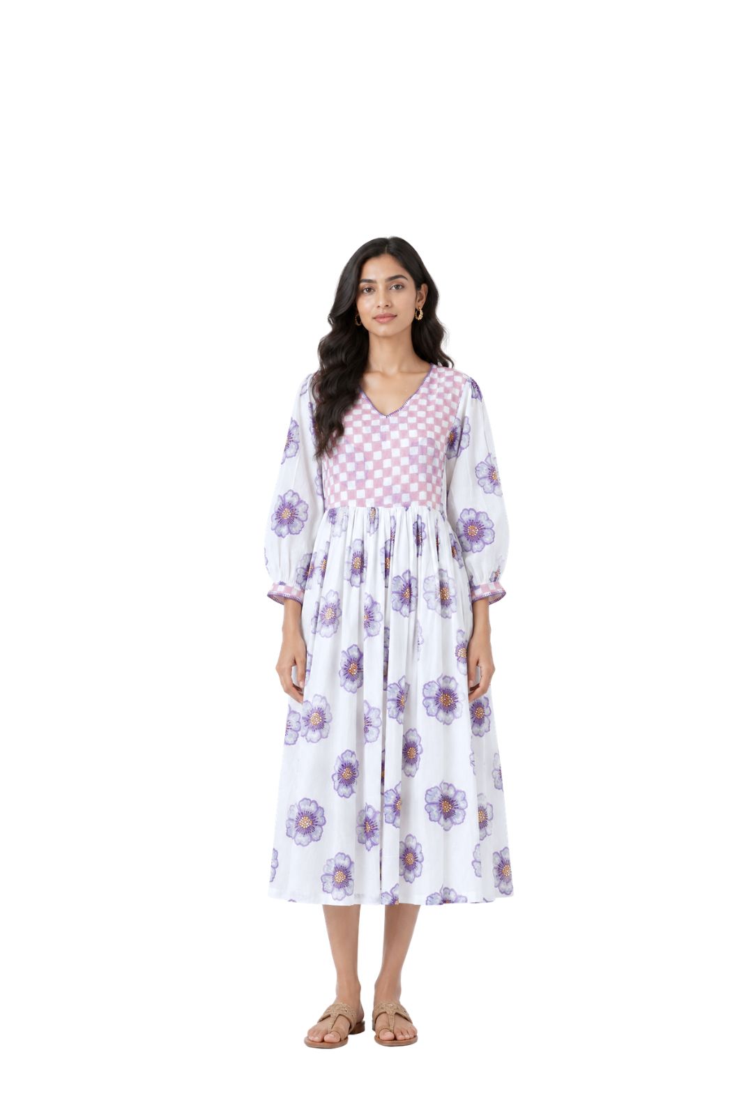 Parvai Block Printed Midi Dress