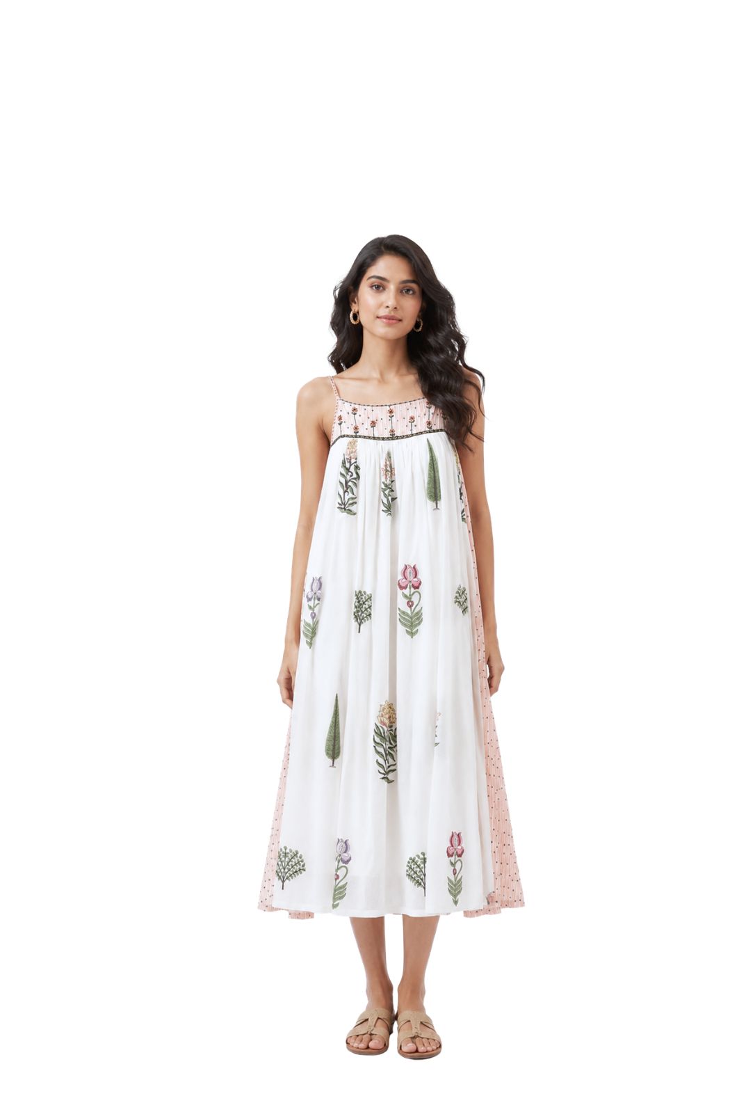 Parvai Block Printed Strap Dress
