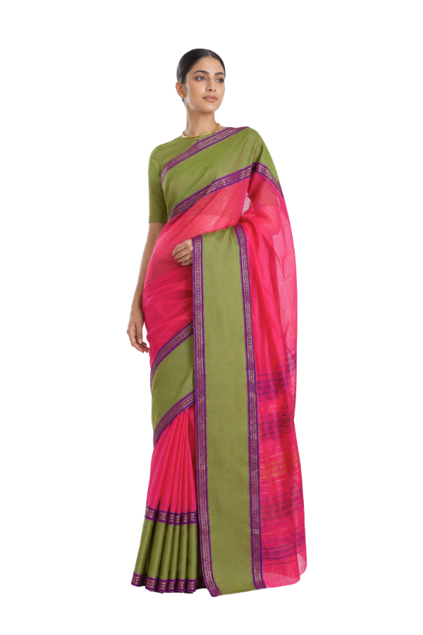 Parvai Silk Cotton Sari : Rajeshwari