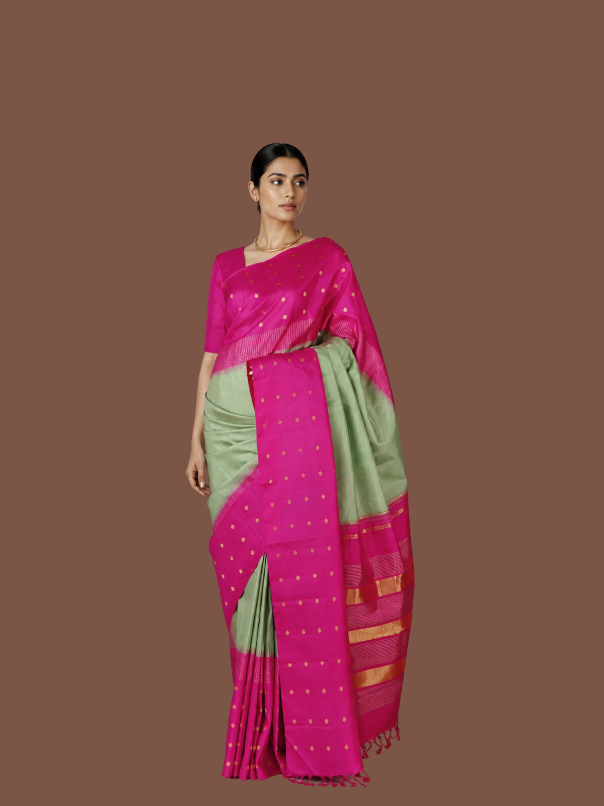 Parvai Kanchipuram Korvai Silk Sari : Shashikala