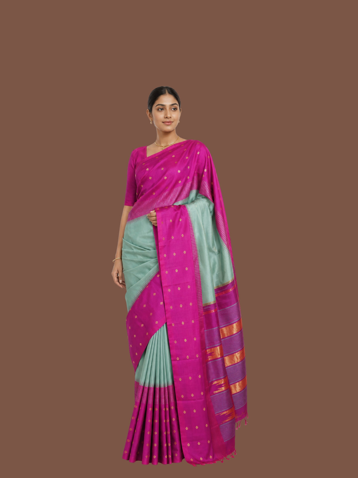 Parvai Kanchipuram Korvai Silk Sari : Shashikala