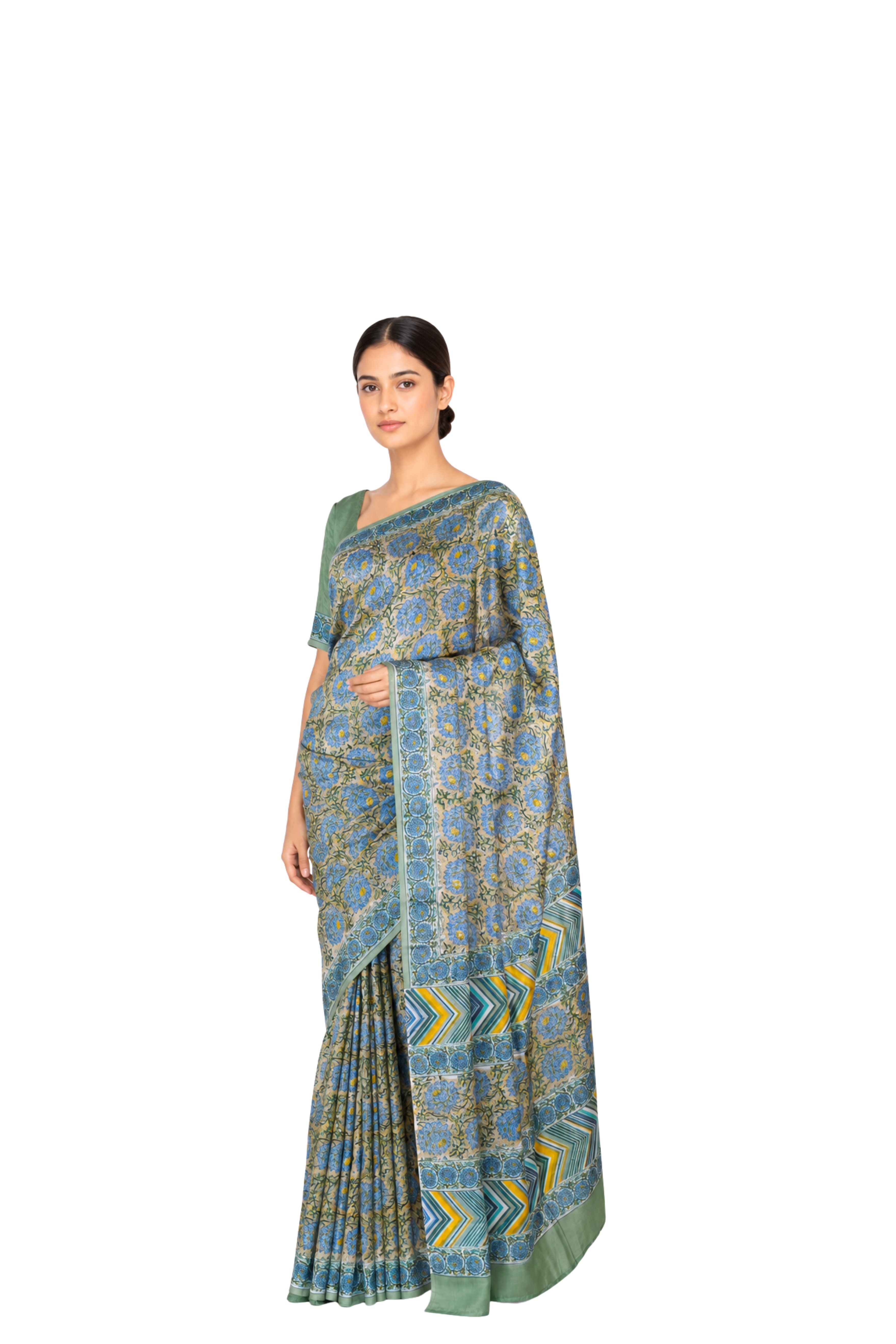 Parvai Printed Murshidabad Silk Sari : Nazakat