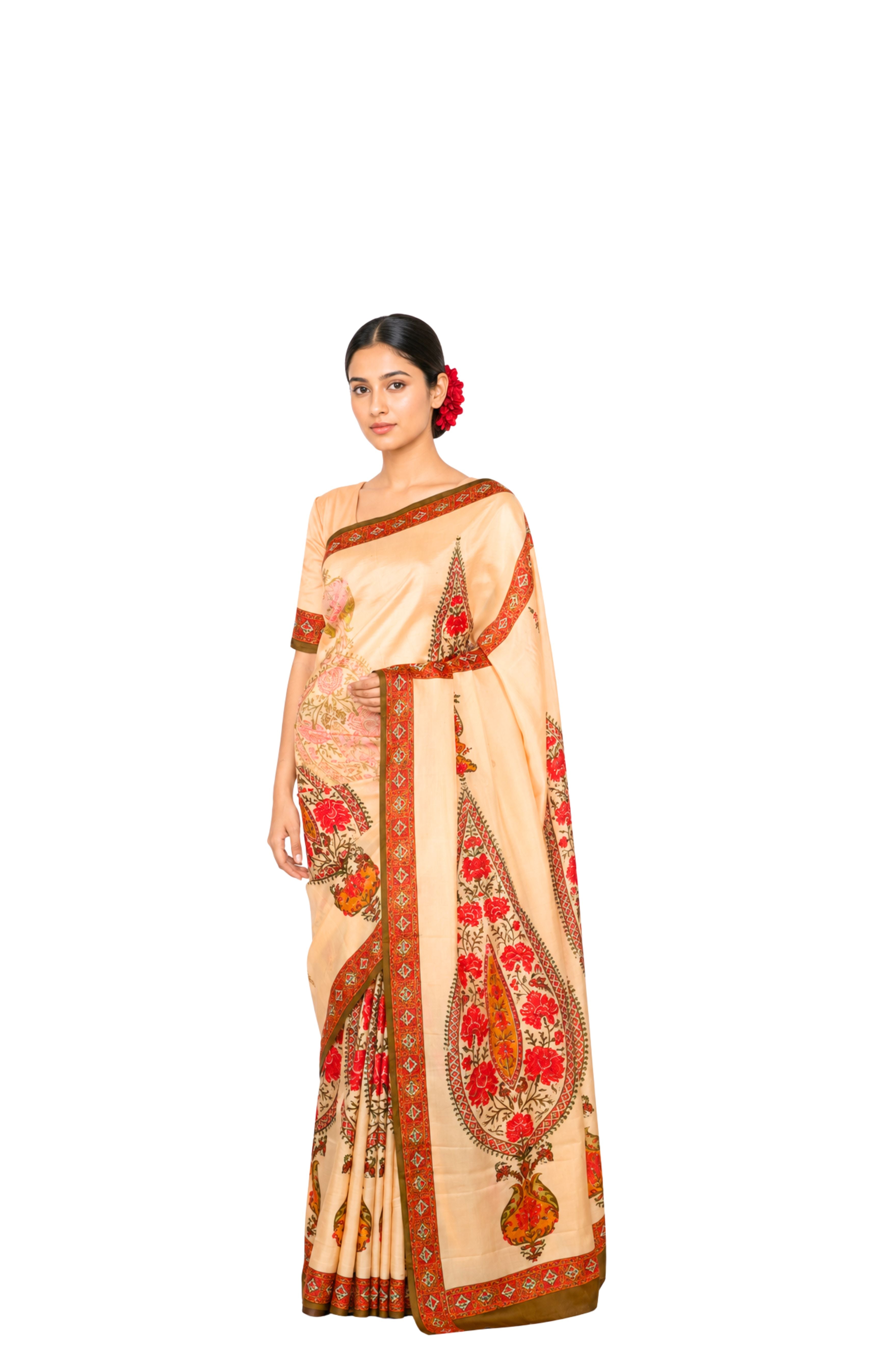 Parvai Printed Murshidabad Silk Sari : Nazakat