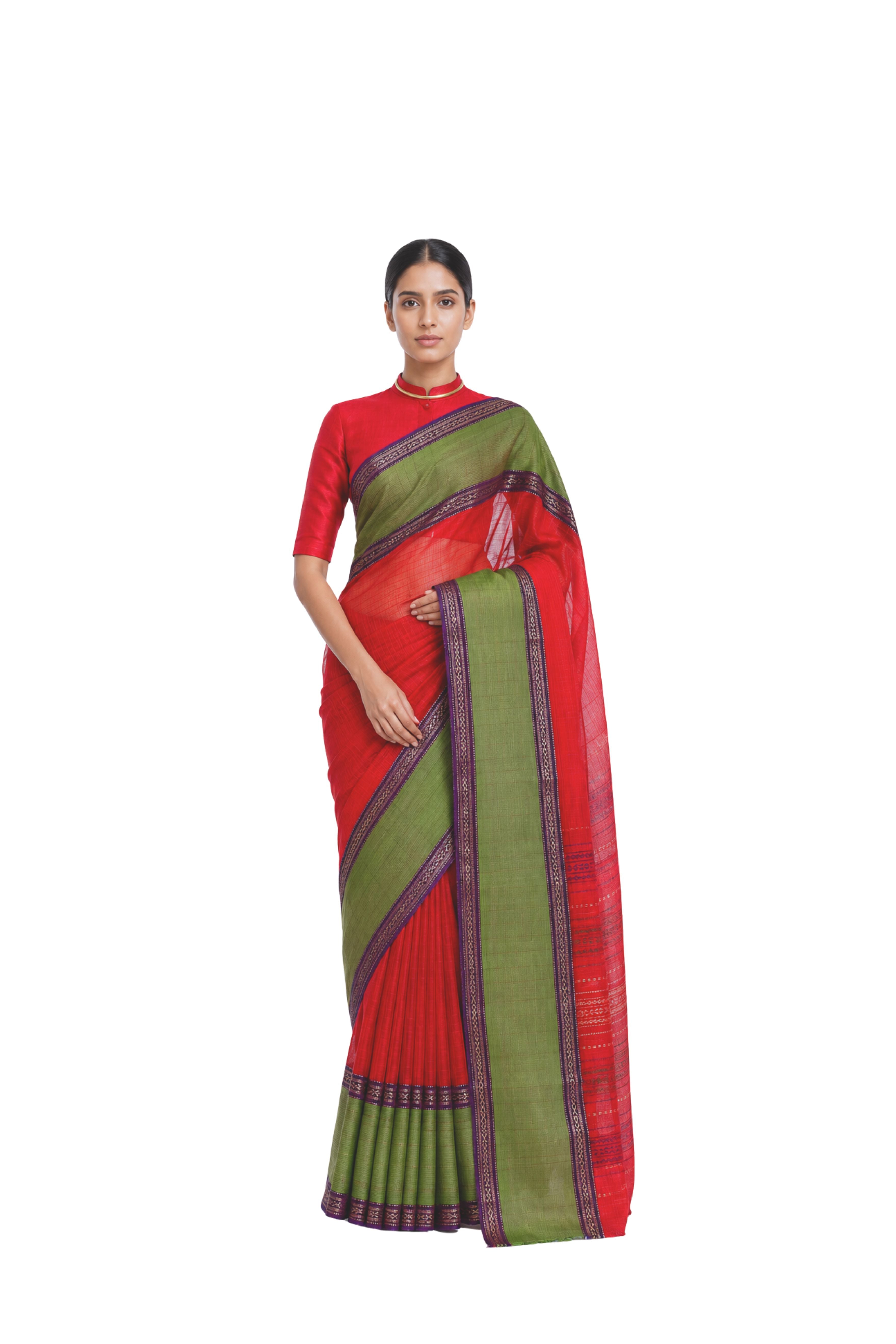 Parvai Silk Cotton Sari : Rajeshwari